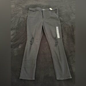 Express Black Distressed Skinny Jeans